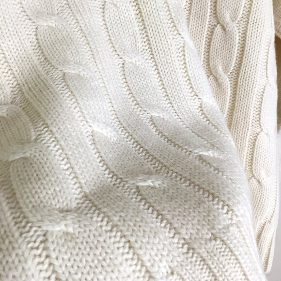 Vintage Preswick and Moore 100% Pure Virgin Wool Thick Cable Knit Tennis Sweater - Picture 6 of 7